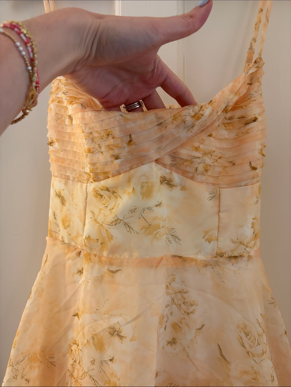 NWT HELLO MOLLY SUN SHINING THROUGH MAXI FLORAL DRESS YELLOW | SIZE L - Picture 6 of 9